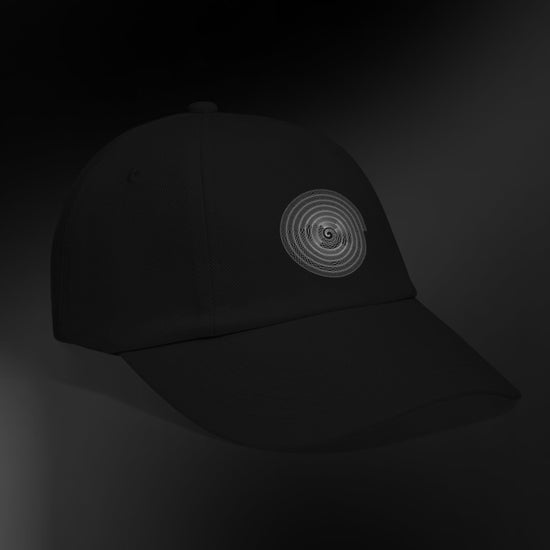 Baseball Cap | ALGOCARDIOGRAM Collection By Canvas51  - Step into a spiral of moments with our Baseball Cap from the ALGOCARDIOGRAM Collection by Canvas51. This cap boasts an adjustable metal fastener, seamless front panel, and a lightweight design at just 80g. Feel the immortal beats in Algocardiogram's tap.